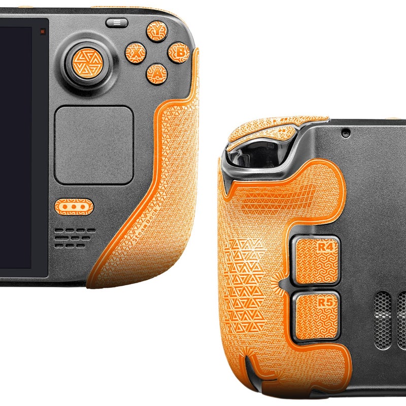 Luck&Link Controller Grip for Steam Deck OLED&LCD,Textured Skin kit,Anti-Skid Sweat-Absorbent Controllers Handle Grips, Buttons,Triggers,D-pad(Ultra-Bright Orange) - Image 2